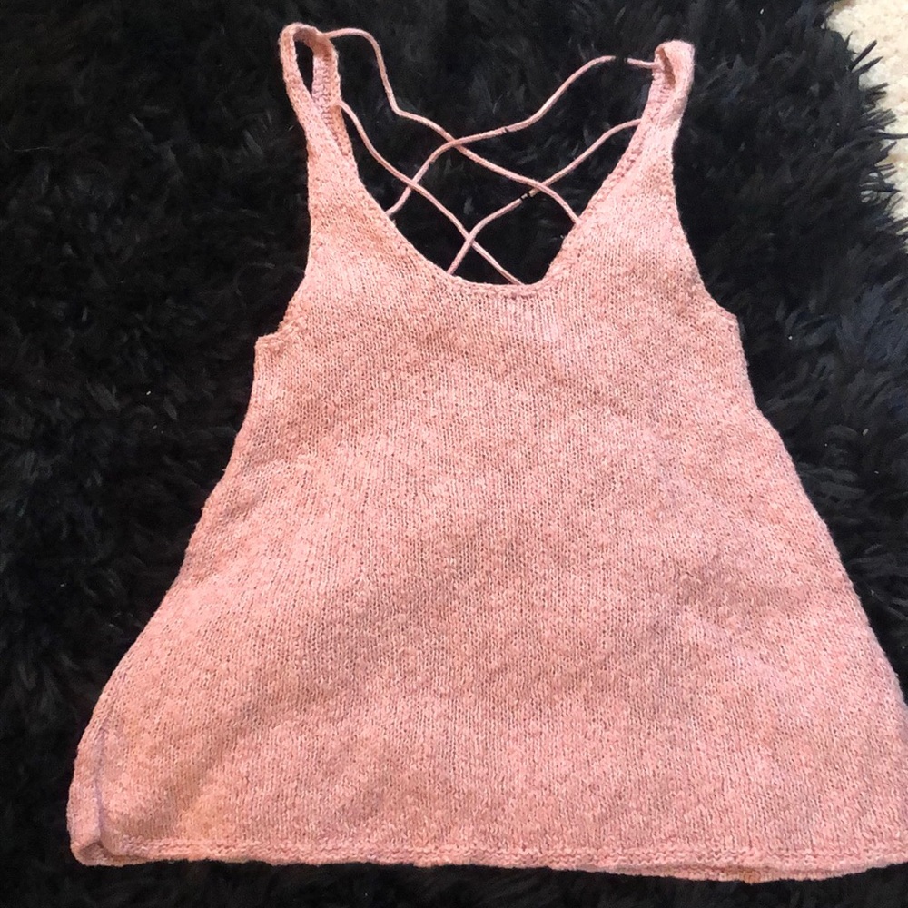 Pink knit tank top!